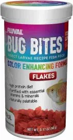 Green Tiger barb premium food: Bug bites color-enhancing flakes