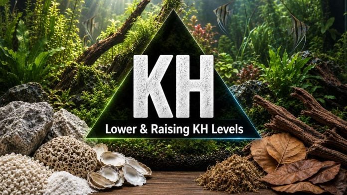 Aquarium KH guide showing methods used to raise and lower carbonate hardness